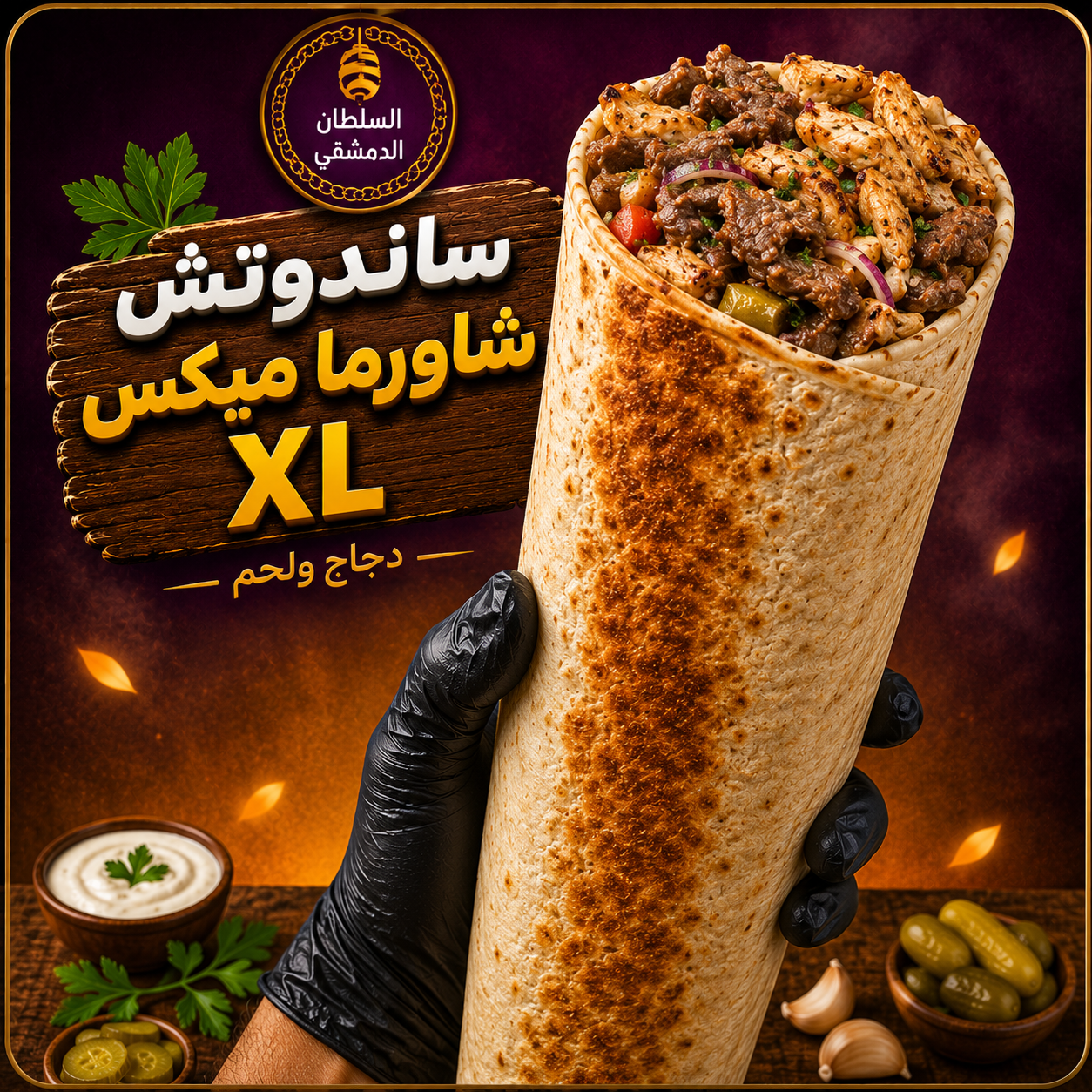 ساندوتش شاورما ميكس XL