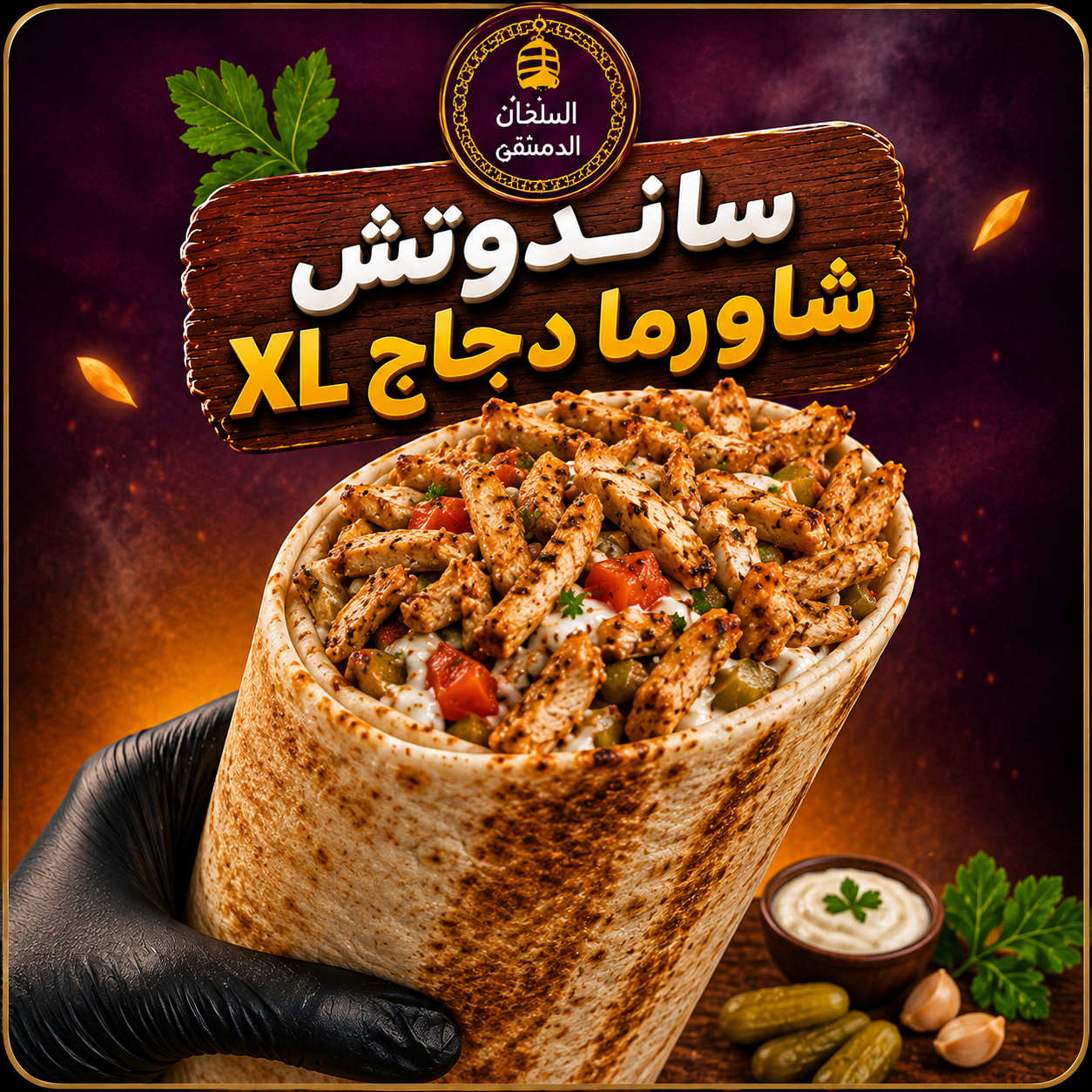 ساندوتش شاورما دجاج XL